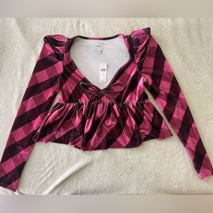 🌟NWT Maeve Velvet Bow Tie Top